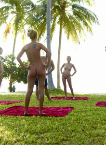 Nudists outdoor fitness